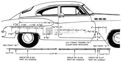 1950 Buick Side Moulding Measurements