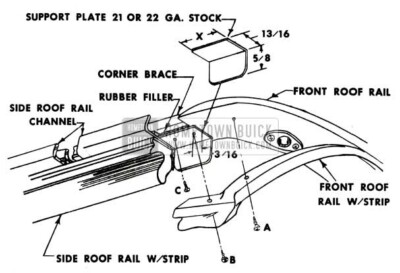 1951 Buick Roof Rail Assembly