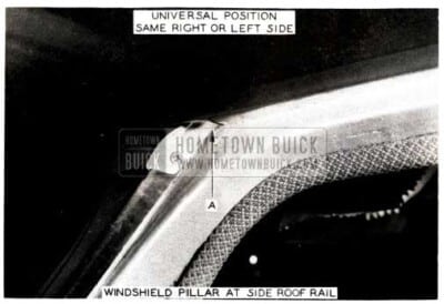 1952 Buick Windshield Pillar at Side Roof Rail
