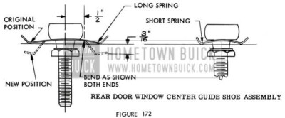 1957 Buick Rear Door Window Center Guide Shoe