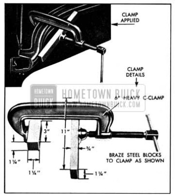 1950 Buick Straightening Hood Panel Reinforcement to Spread Hood