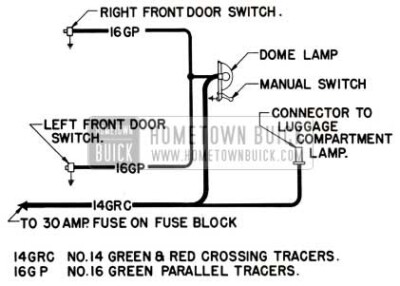 1951 Buick Dome Lamp Wiring Circuit Diagram-Series 40