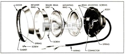 1952 Buick Headlamp Disassembled