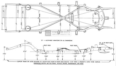 1953 Buick Frame Checking Dimensions-Series 40
