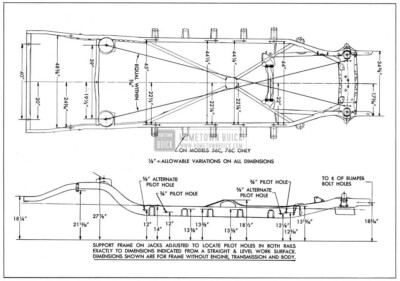 1954 Buick Frame Checking Dimensions-Series 50-70
