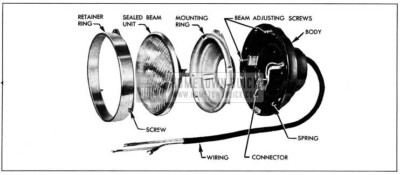 1954 Buick Headlamp Disassembled