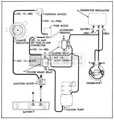 1954 Buick Power Brake Vacuum Pump Wiring Circuit Diagram