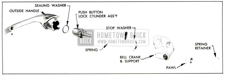 1957 Buick Disassembly of Front Door Outside Handle-Four-Door Models