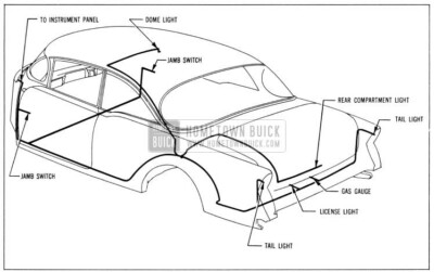 1956 Buick Body Wiring Circuit Diagram-Model 56R-Style 4537